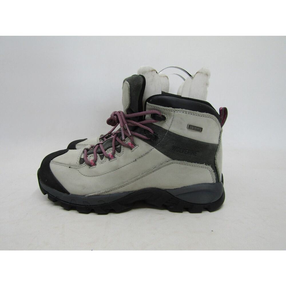 Wolverine Womens Size 9.5 M Gray Leather Laces Comfort Hiking Ankle Boots